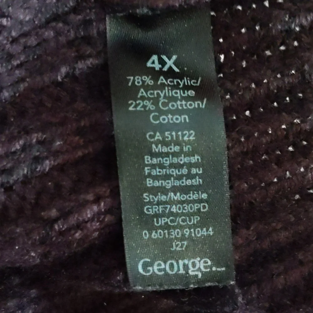 GeorgelPurple Turtleneck Sweater Dress With Cold Shouldered Sleeve Acrylic Blend - Picture 13 of 14